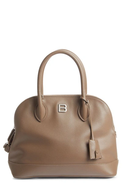 Balenciaga Small Leather Shoulder Bag In Mink Grey