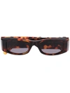 Palm Angels Angel Rectangle-frame Sunglasses In Brown