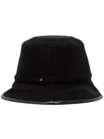 Gucci Horsebit-detail Leather Bucket Hat In Black