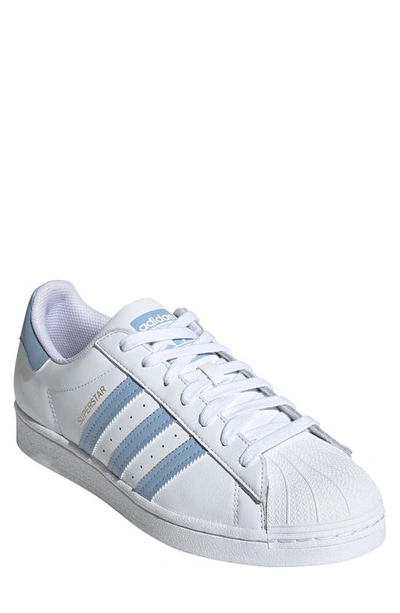 Adidas Originals Superstar Sneaker In White/ Ambient Sky