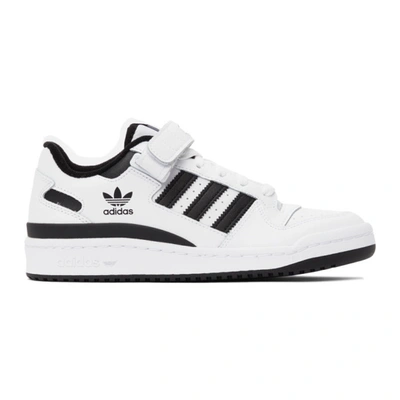 Adidas Originals White & Black Forum Low Sneakers In White/black/white