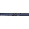 Valentino Garavani Vlogo Buckle Leather Belt In Indigo