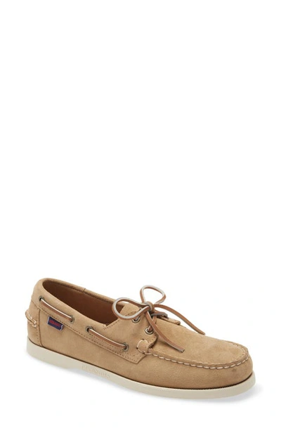 Sebago Portland Flesh Out Boat Shoe In Beige Camel