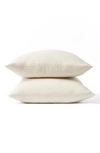 Coyuchi Crinkled Organic Percale Pillowcases In Undyed W/ Hazel-rosehip