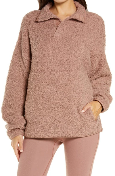 Skims Cozy Knit Pullover In Rose Clay