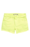 Tractr Kids' Neon Denim Shorts In Neon Yellow