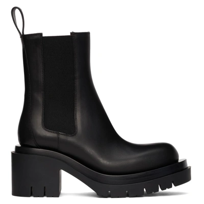 Bottega Veneta Wardrobe 02 Lug Block-heel Leather Ankle Boots In Black