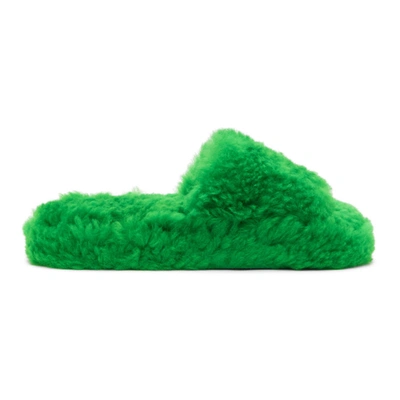 Bottega Veneta 35mm Resort Teddy Shearling Slide Sandal In Green