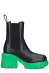 Bottega Veneta Two-tone Leather Ankle Boots In Black