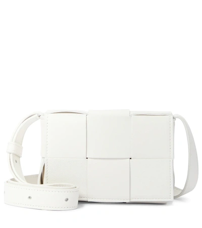 Bottega Veneta Cassette Intrecciato Leather Cardholder In White