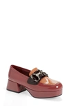 Jeffrey Campbell Student Platform Loafer In Mauve Patent Multi Leather