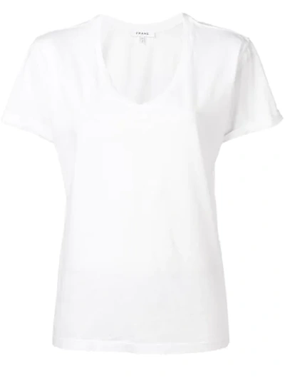 Frame V-neck T-shirt In White