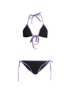 Hunza G Carmen Two-piece Triangle Bikini Set In Black Lilac