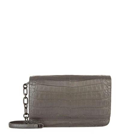 Nancy Gonzalez Crocodile Wallet Bag, Silver, One Size