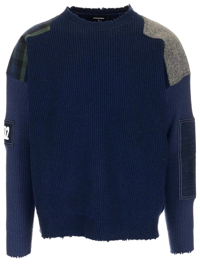 Dsquared2 Men's  Blue Wool Sweater