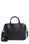 Ted Baker Caracal Leather Document Bag In Navy