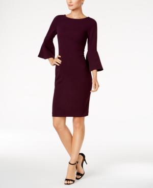 Calvin klein bell sleeve sheath dress regular & petite sizes list plus size