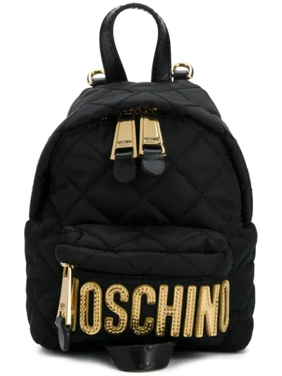 Moschino Small Quilted Backpack In Black