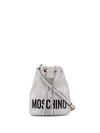 Moschino Logo Bucket Bag In White