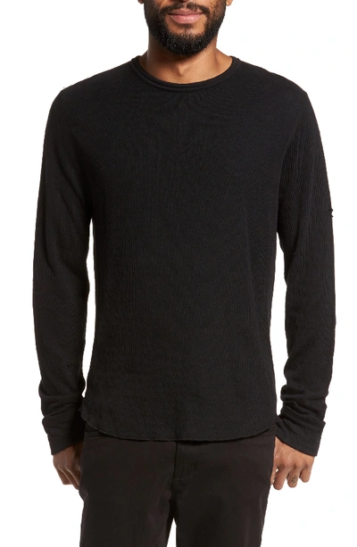 Vince Double Knit Long Sleeve T-shirt In Black