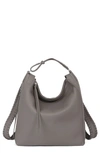 Allsaints Small Kita Convertible Leather Backpack In Storm Gray/silver