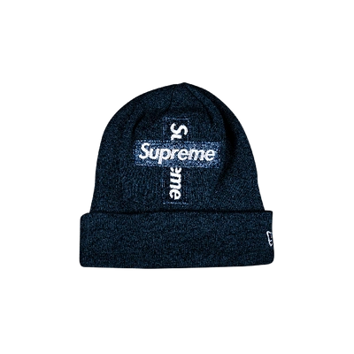 Supreme New Era Box Logo Beanie Hat In Blue