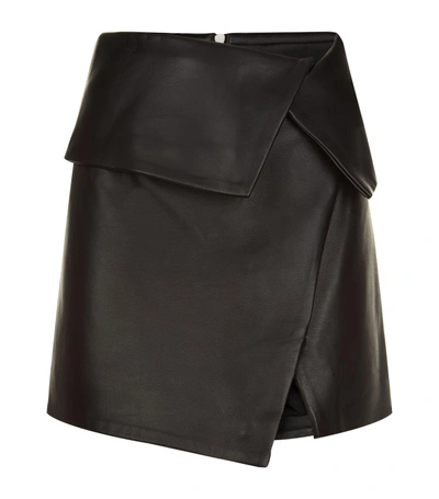 Balmain Leather Wrap Skirt In No Color