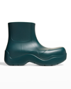 Bottega Veneta 55mm Puddle Rubber Ankle Boots In Green