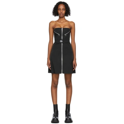 Bottega Veneta Zip-through Stretch-nylon Minidress In Black