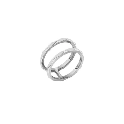 Edge Of Ember Facet Silver Ring