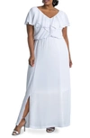 Kiyonna Willow Crepe Maxi Dress In Porcelain