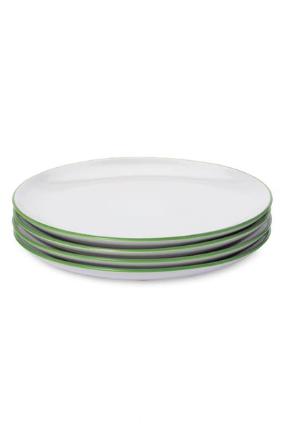 Leeway Home Set Of 4 Dinner Plates In Green Stripes