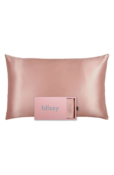 Blissy Mulberry Silk Pillowcase In Rose Gold