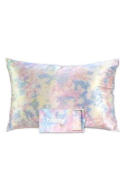 Blissy Mulberry Silk Pillowcase In Yellow Tie Dye