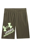 Under Armour Kids' Ua Prototype 2.0 Performance Athletic Shorts In Victory Green/ Summer Lime