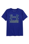 Under Armour Kids' Ua Tech™ Hybrid Performance Graphic Tee In Indigo / / Yellow