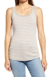 Caslonr Caslon Cotton Tank In Tan- White Dana Stripe