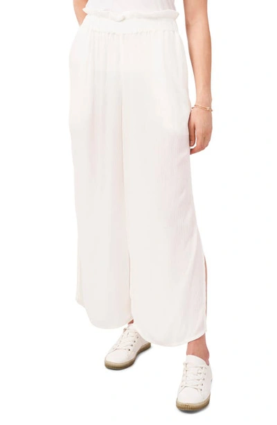 Vince Camuto Wide Leg Side Slit Pants In New Ivory