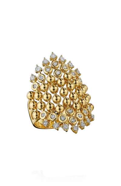 Hueb Bubbles Diamond Ring In Yellow Gold