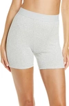 Skims Boyfriend Stretch-modal And Cotton-blend Jersey Boxer Shorts In Light Heather Grey