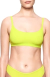 Skims Fits Everybody Scoop Neck Bralette In Neon Lime