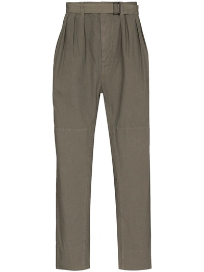 Lemaire D-ring Belt Straight-leg Trousers In Grau