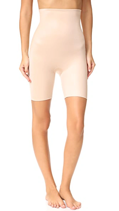 Spanx Power Conceal-her High-waisted Mid-thigh Shorts In Soft Nude