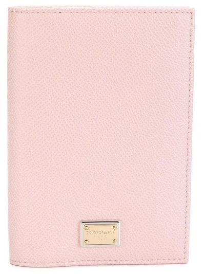 Dolce & Gabbana Foldover Card Holder In Pink & Purple