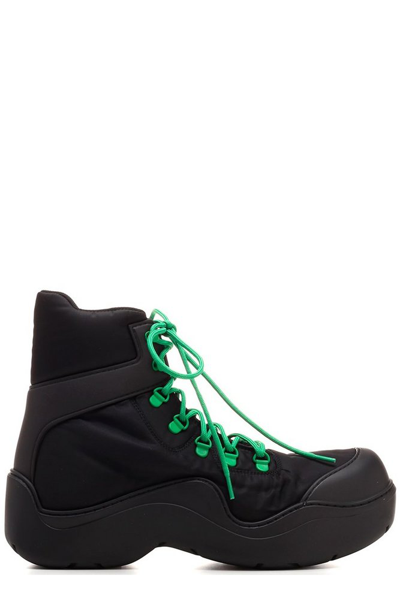 Bottega Veneta Leather-trimmed Nylon Hiking Boots In Nero