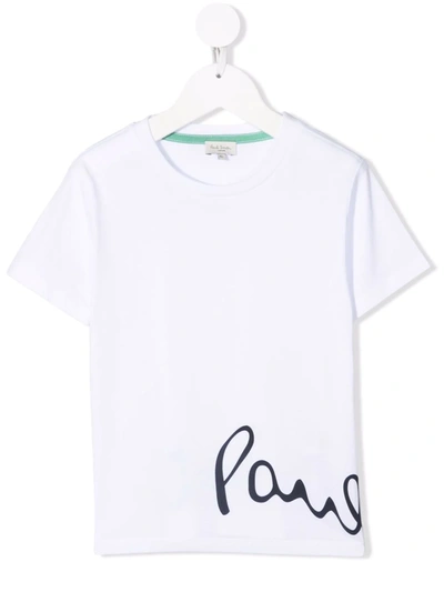 Paul Smith Junior Kids' Logo-print Cotton T-shirt In White