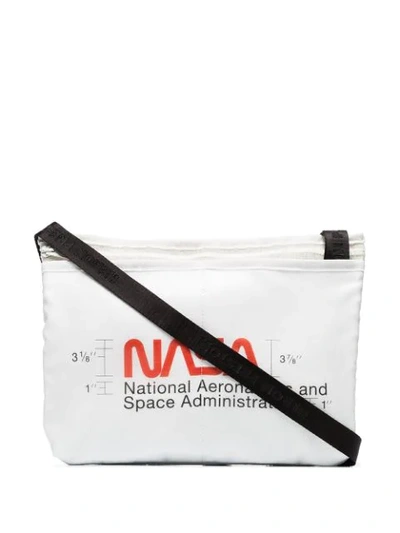 Heron Preston Nasa Print Crossbody Bag In White