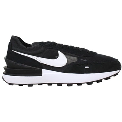 Nike Waffle One Suede And Leather-trimmed Mesh Sneakers In Black