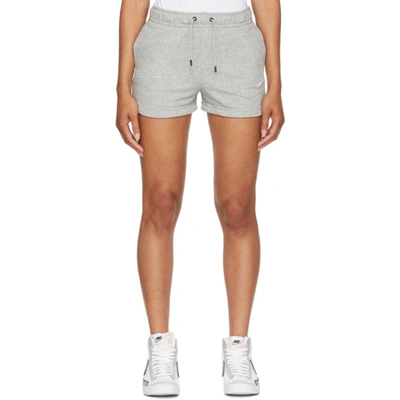 Nike Grey Sportswear Essential Shorts In Heather/ Matte Silver/ White