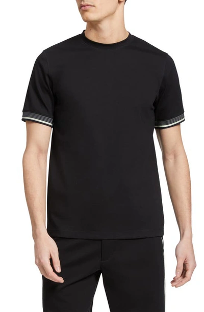 Theory Men's Ace Relay Jersey Tipped T-shirt In Black Multi